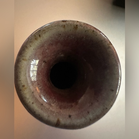 Artisan Signed Studio Pottery Bud Vase Glazed Luster Finish OOAK handmade Shino - Picture 9 of 10